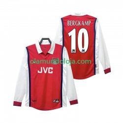 Camisola Arsenal BERGKAMP 10 Retro Homem Equipamento Primeiro 1998 1999 Manga Comprida